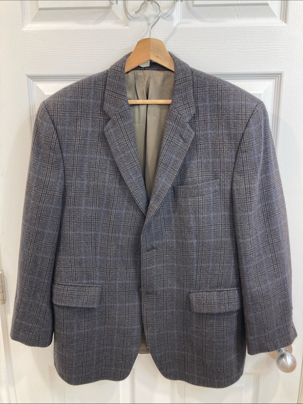 Vintage 100% wool Men's Gray Plaid Coat Blazer - Tailored Classic